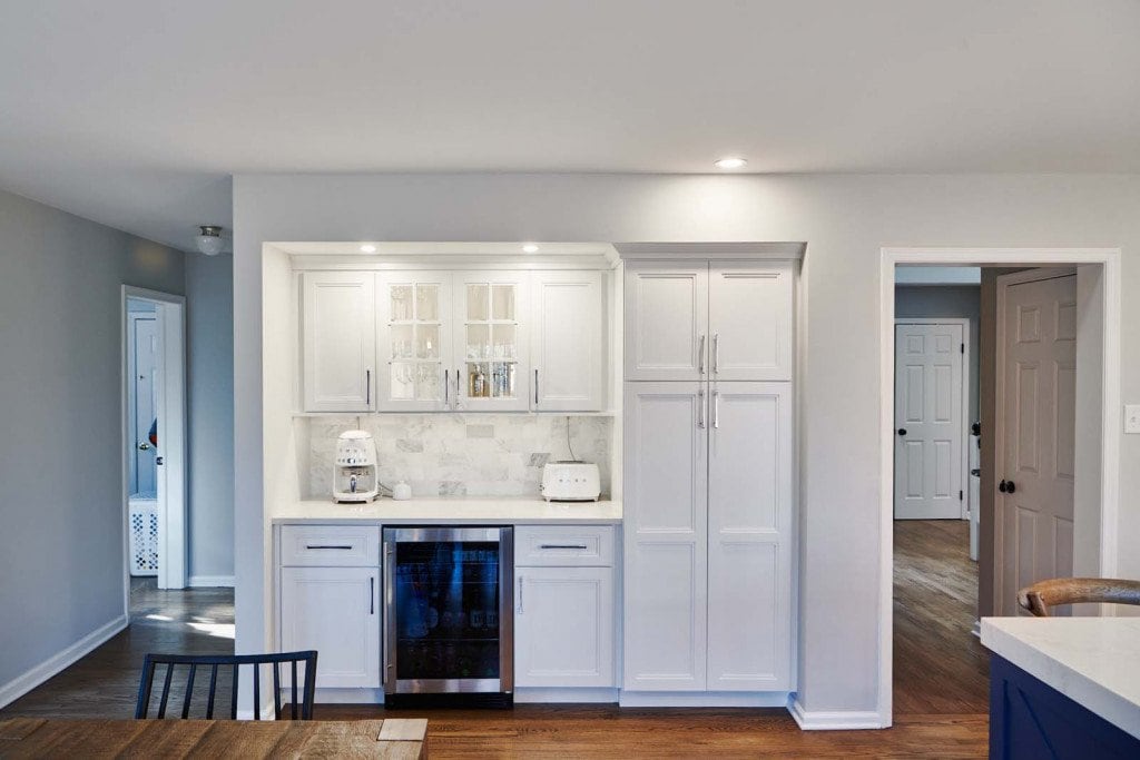Coffee Bar in Ardmore, PA kitchen remodel — White Shaker cabinetry