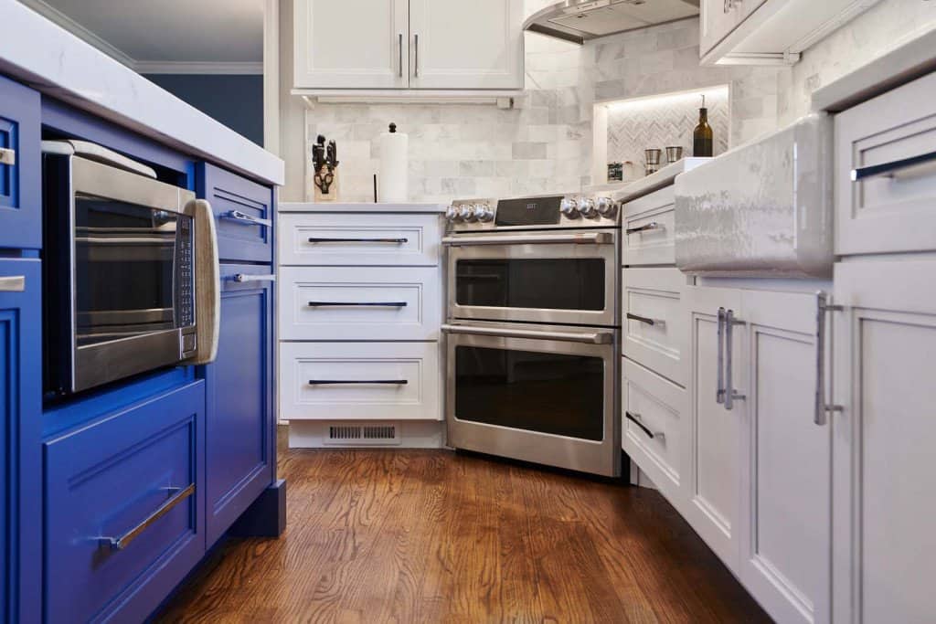 Double Oven in Ardmore, PA kitchen remodel — White Shaker cabinetry