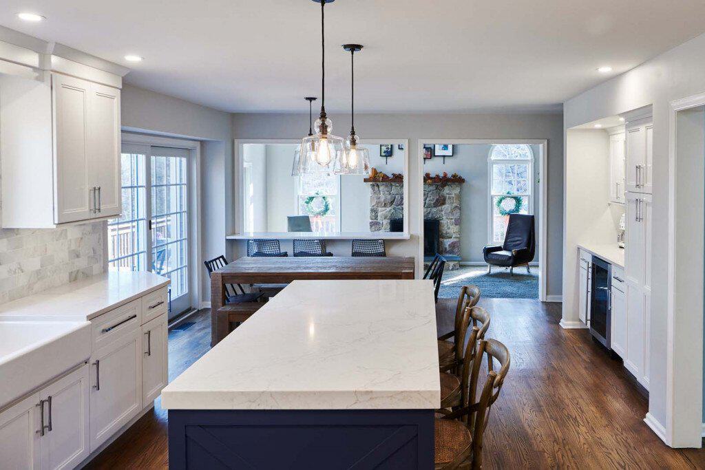 Long Island in Ardmore, PA kitchen remodel — White Shaker cabinetry