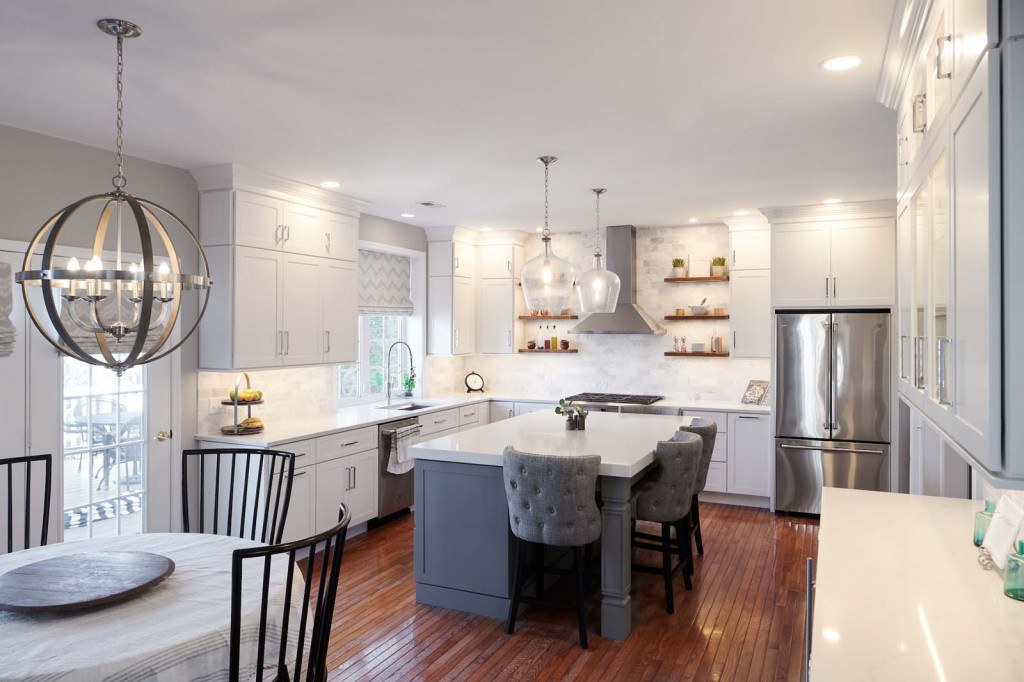 Inset frameless Shaker cabinetry kitchen in a historic Brandywine Valley home in Chadds Ford, PA — kitchen remodel by Fedor Fabrication