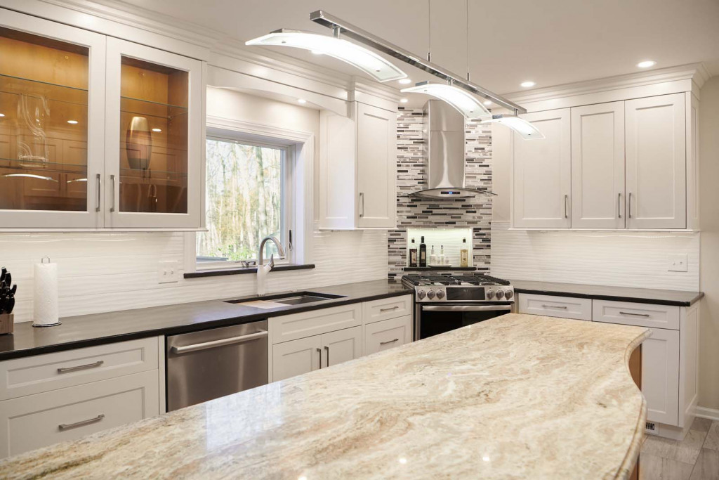Overview in Kennett Square, PA kitchen remodel — White Shaker cabinetry