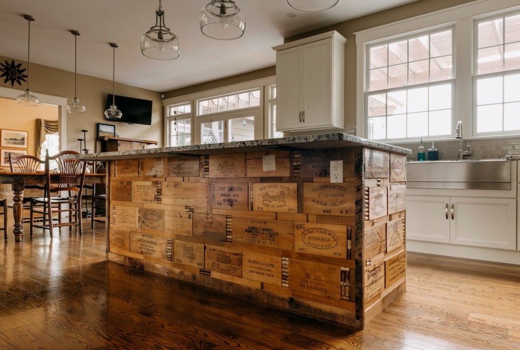 Crate Detail in Media, PA kitchen remodel — White recessed-panel cabinetry