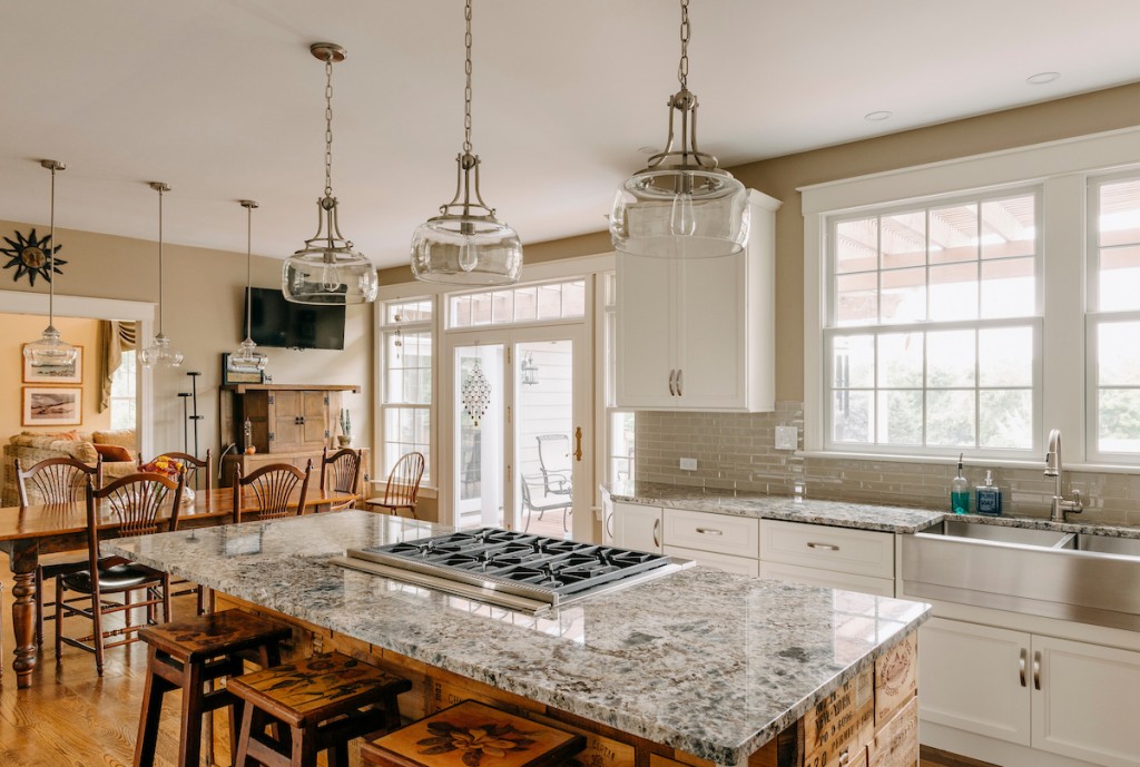 Warming Drawer in Media, PA kitchen remodel — White recessed-panel cabinetry