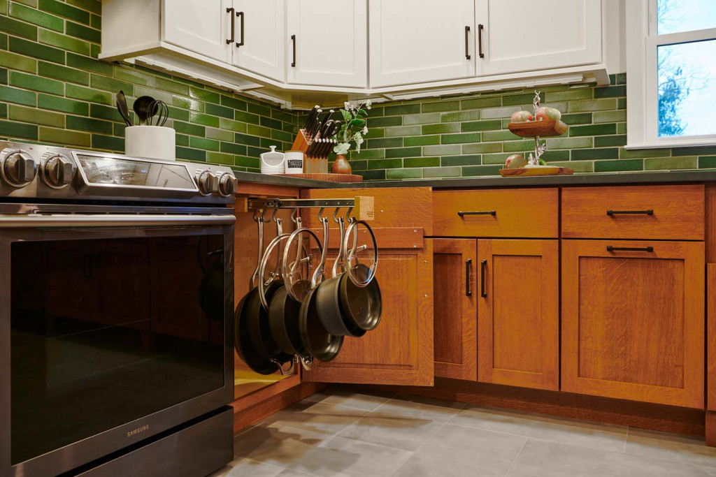 Pots Pullout in Phoenixville, PA kitchen remodel — Two-tone Shaker cabinetry