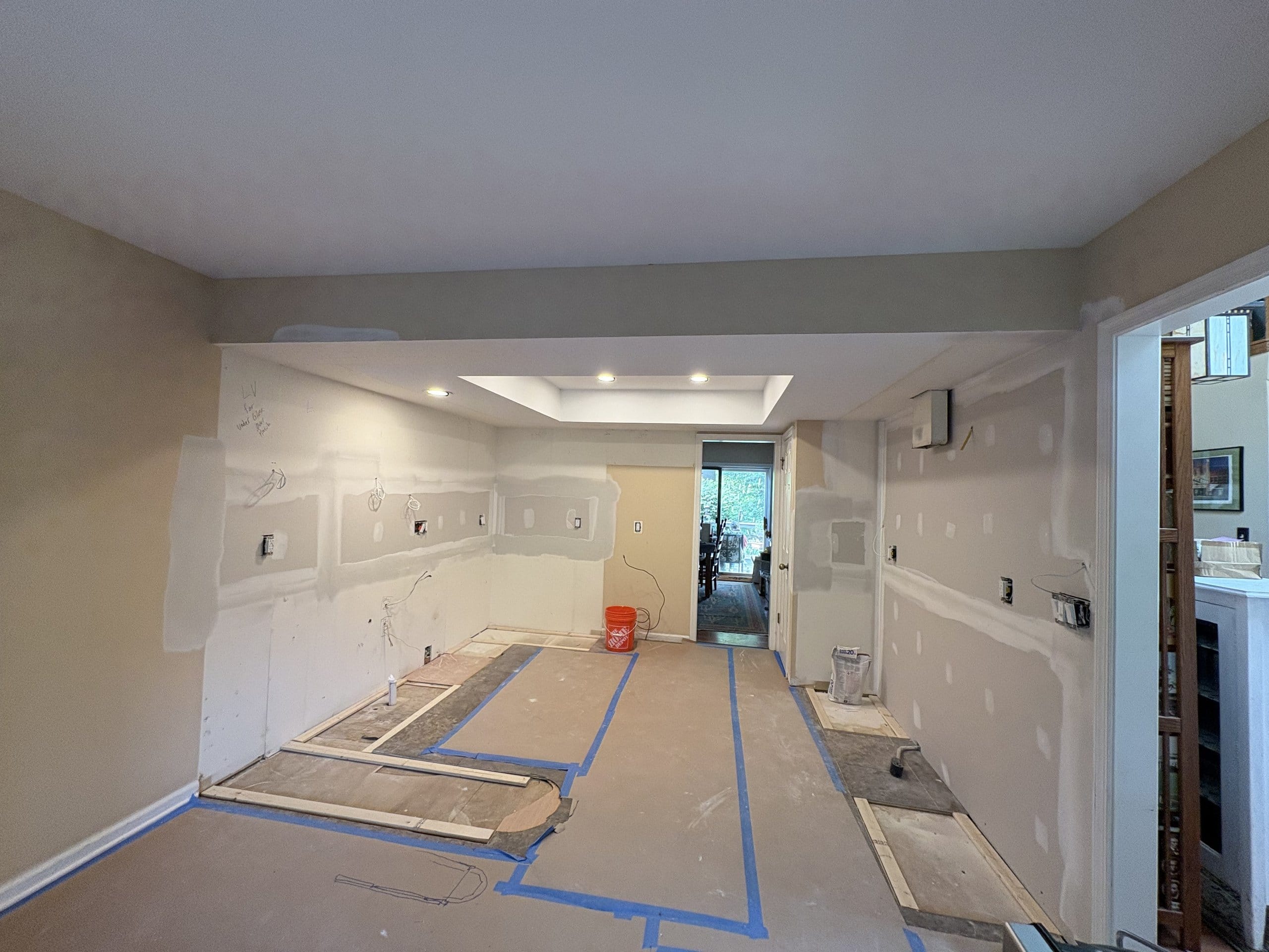 New white cabinet boxes going in during the refresh